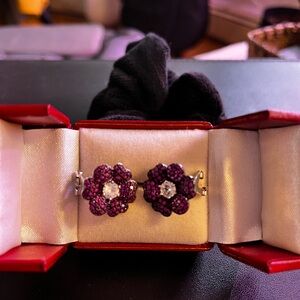 Pink Flower Earrings